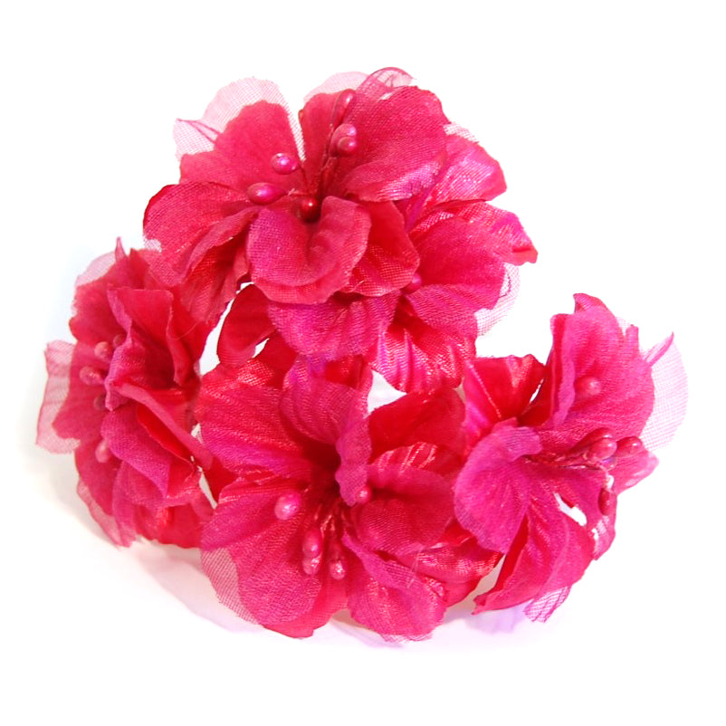 5 Bunches! Small Spring Blossom Hot Pink - 5cm Head Size