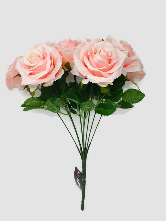 10 Head Open Rose Bush - Pink