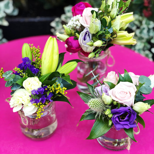 Mini Flower Posies Trio of Jars