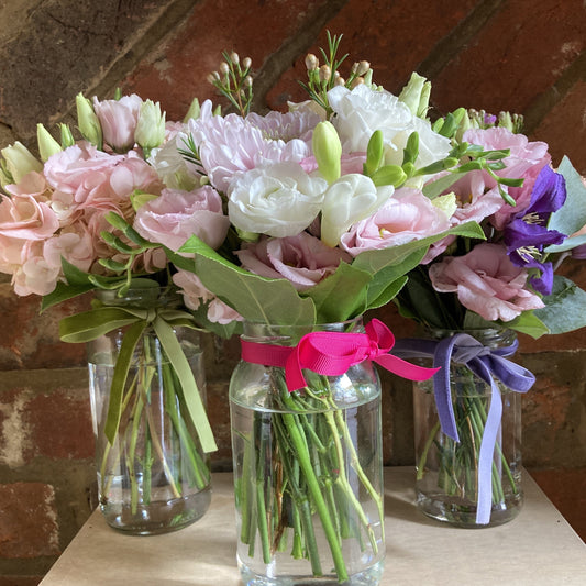 Mini Flower Posies Trio of Jars