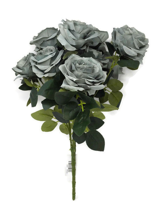 10 Head Open Rose Bush x 44cm - Grey- Sale Price pos