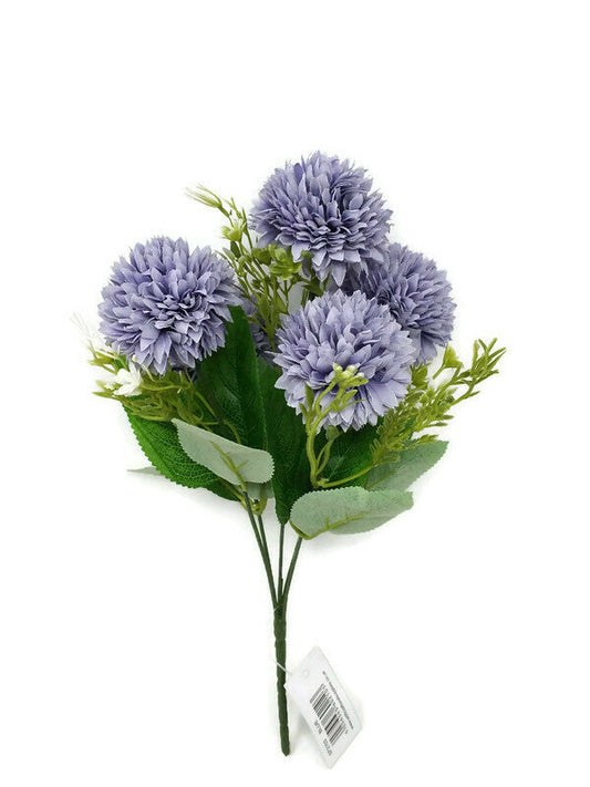 5 Head Spiky Chrysanthemum Bush  x 30cm - Lilac